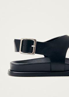 Harbor Black Leather Sandals