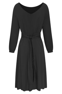 Pure Viscose Long Sleeved Midi Dress