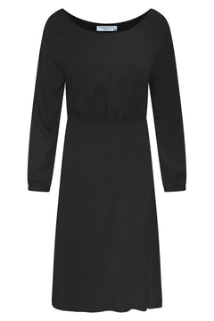 Pure Viscose Long Sleeved Midi Dress