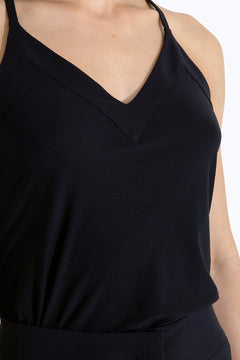 Harmony Rib Strap Top Black