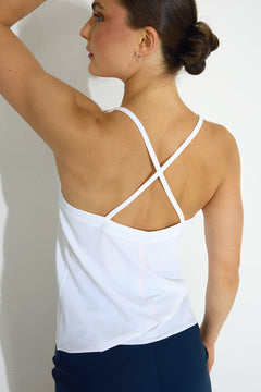 Harmony Rib Strap Top White