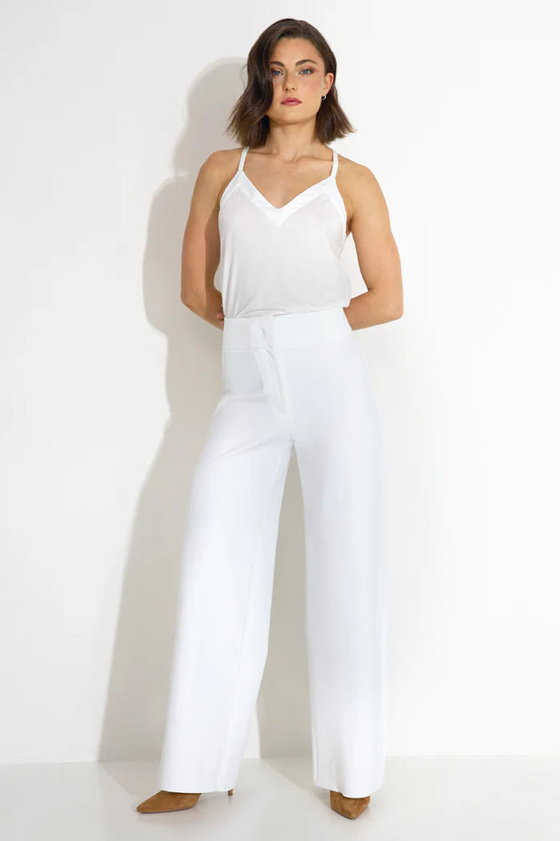 Harmony Trousers High Waisted White