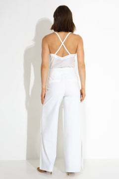 Harmony Trousers High Waisted White