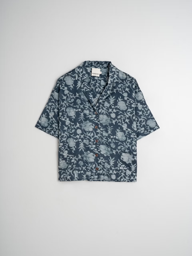 Ginger Print Shirt Indigo Blue