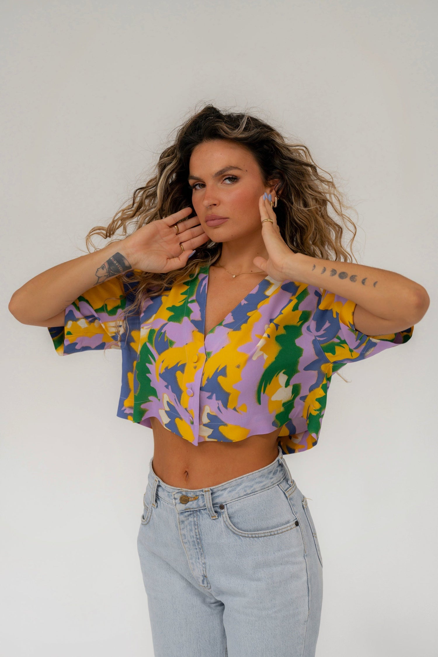 Blair Cropped Shirt Multicolor