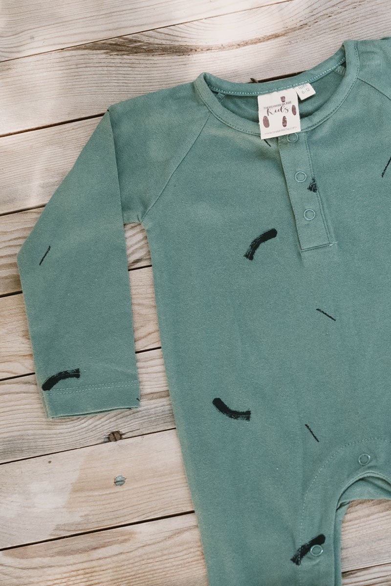 Baby's Jam Jumpsuit Strokes Green