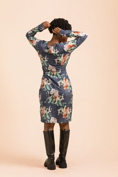 Belted Dress Blue Blossom