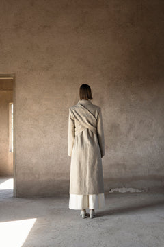 Criss Cross Raw Hemp Peasant Coat