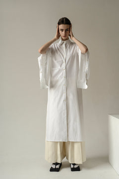White Sleeves Button Tunic Shirt