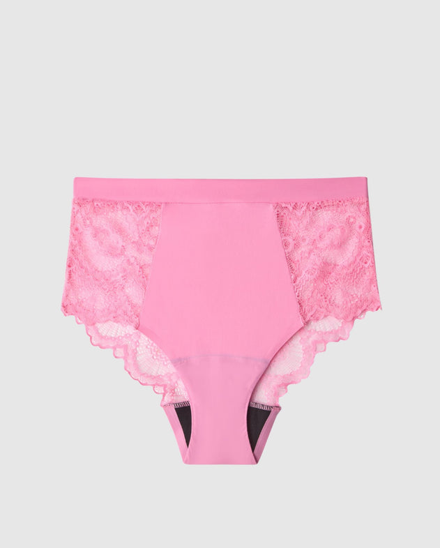 Lace Medium Flow Period Underpants Highwaist Briefs Candy Pink