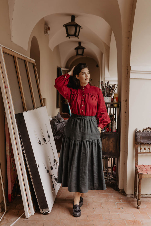 Vakarė Linen Skirt