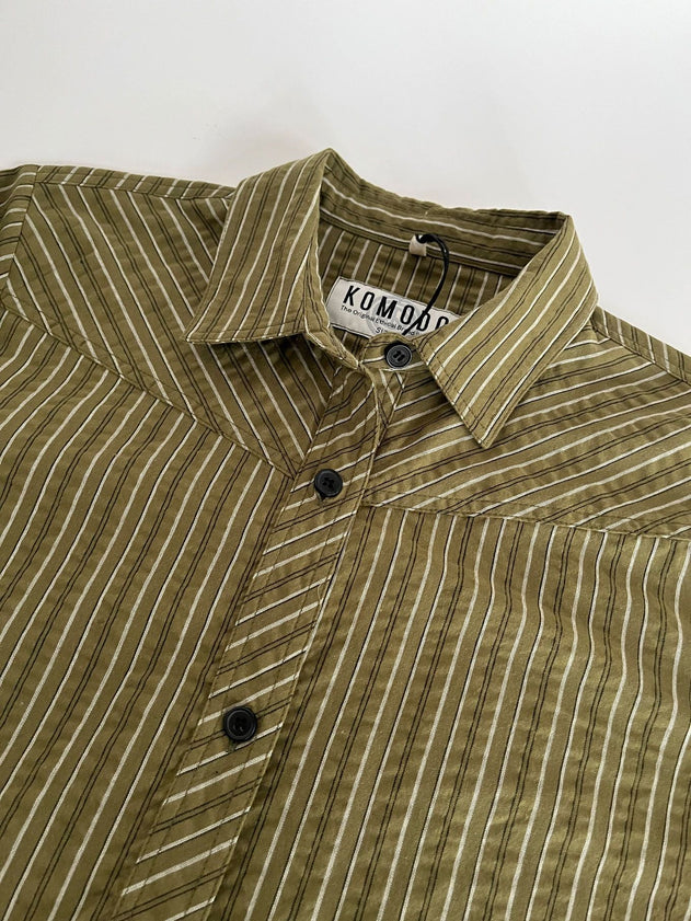 Rio Organic Cotton Shirt Green Stripe