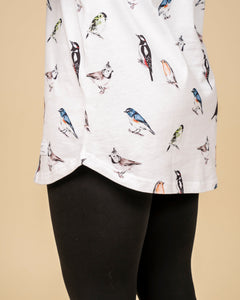 Birds Long T-Shirt White