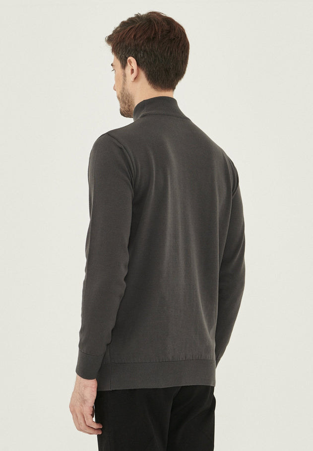 Men's Organic Cotton Turtleneck Sweater Asphalt