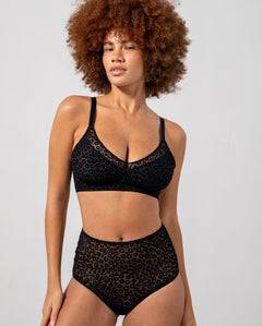 Mesh Support+ Bralette Black Leopard