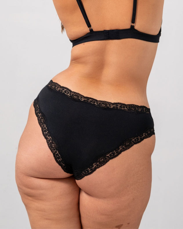 Micro Lace Cheeky 3-Pack Black & Candy Pink