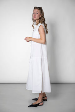Sleeveless Tiered Dress White