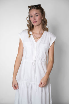 Sleeveless Tiered Dress White