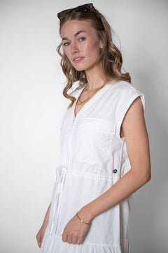 Sleeveless Tiered Dress White