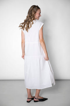 Sleeveless Tiered Dress White
