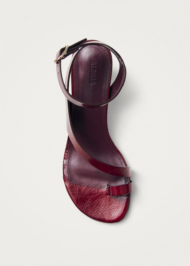 Miquela Leather Sandals Onix Burgundy