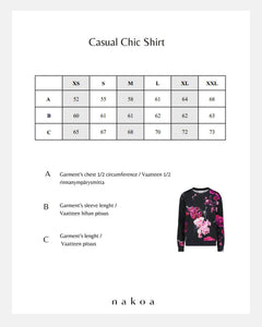 Casual Chic Print Shirt Black Orchid - IVALO.COM
