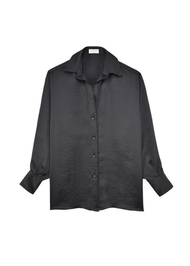 Midnight Satin Shirt Black