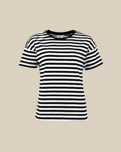 Muisto T-Shirt Black/White Stripe