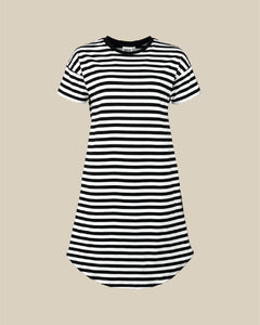 Muisto T-Shirt Dress Black/White Stripe