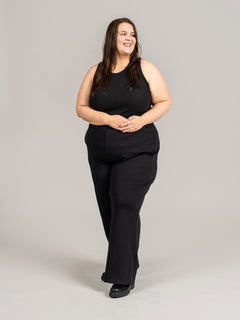Toive Ribbed Top Black