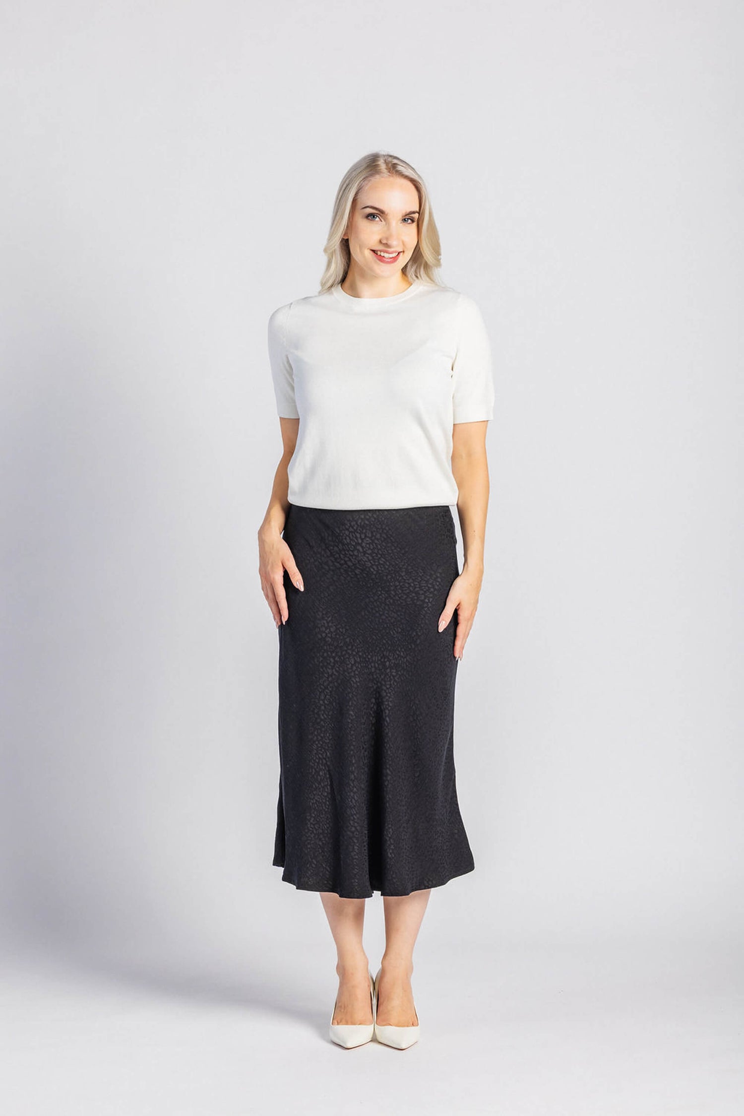 Classic Midi Skirt Black Leo