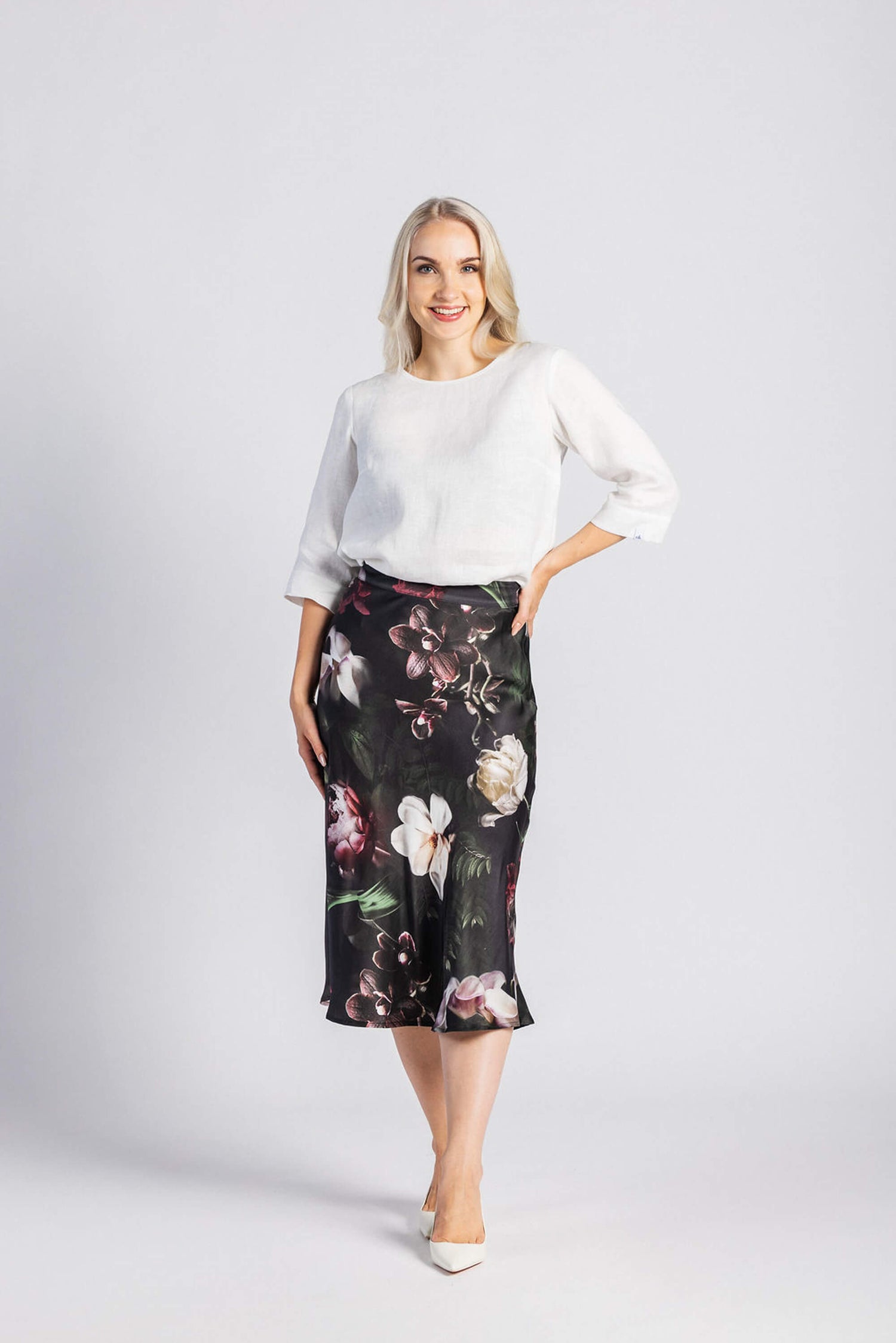 Classic Midi Skirt Noir Black