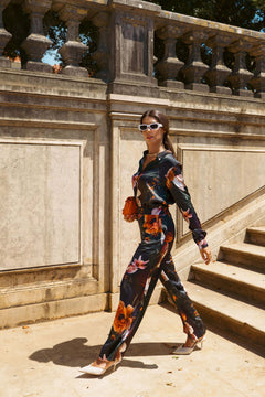 Chloe Button-Up Shirt Coppe Flower