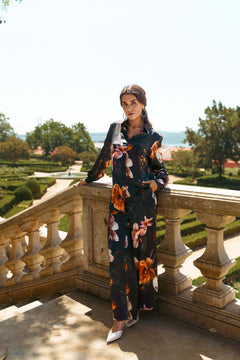 Chloe Button-Up Shirt Coppe Flower