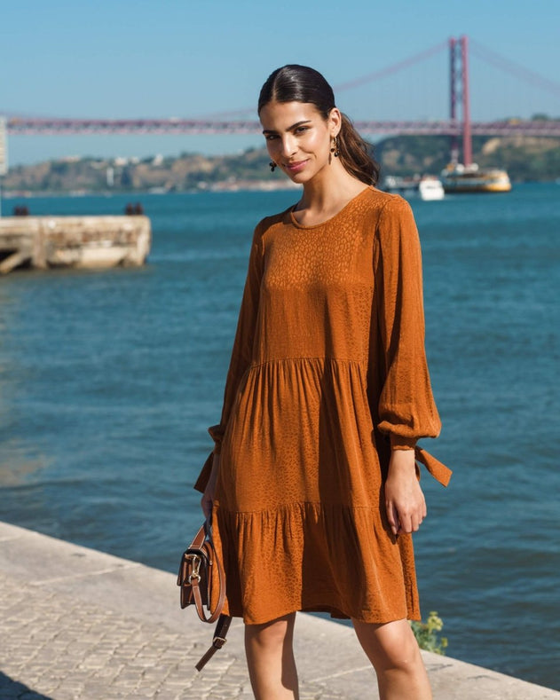 Hailey Dress Golden Leo - IVALO.COM