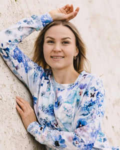 Casual Chic Print Shirt Lush Blue - IVALO.COM