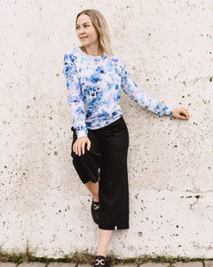 Casual Chic Print Shirt Lush Blue - IVALO.COM