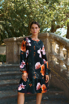 Poppy Dress Copper Flower