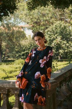 Poppy Dress Copper Flower