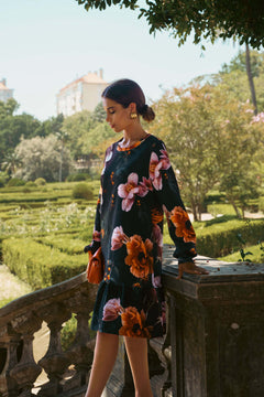 Poppy Dress Copper Flower