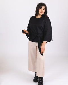 Culottes Linen Trousers Sandshell Beige - IVALO.COM