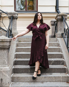 Annika Dress Merlot Red - IVALO.COM
