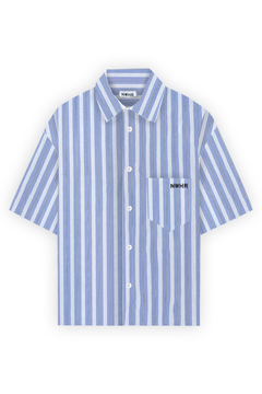 Cropped Oldies Shirt Blue Striped