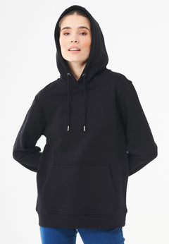 Women's Organic Cotton Hoodie With Kangaroo Pocket Black