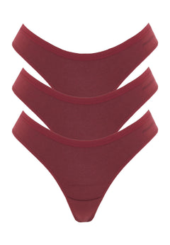 Kavinn Tanga Underpants 3 Pack Bordeaux Red