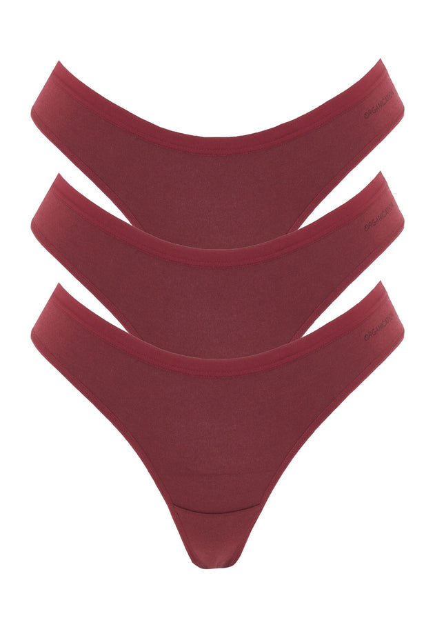 Kavinn Tanga Underpants 3 Pack Bordeaux Red