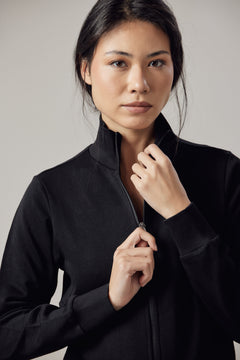 Women's High Neck Zip Up Sweatshirt