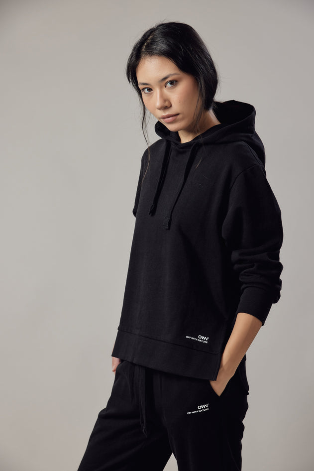 Women's Hoodie Sweatshirt With Side Slits