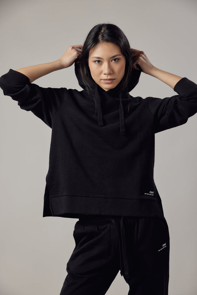 Women's Hoodie Sweatshirt With Side Slits