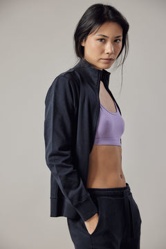 Women's High Neck Zip Up Sweatshirt